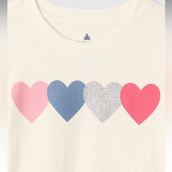 Baby Gap Heart Long Sleeve T Shirt & Matching Ribbed Pink Flare Pants NWT 12-18 - Picture 4 of 8